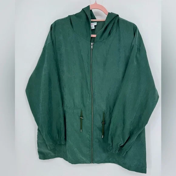 Lularoe Women's Green Full-Zip Hooded Jackie Jacket Women's Plus Size XL - Picture 1 of 9
